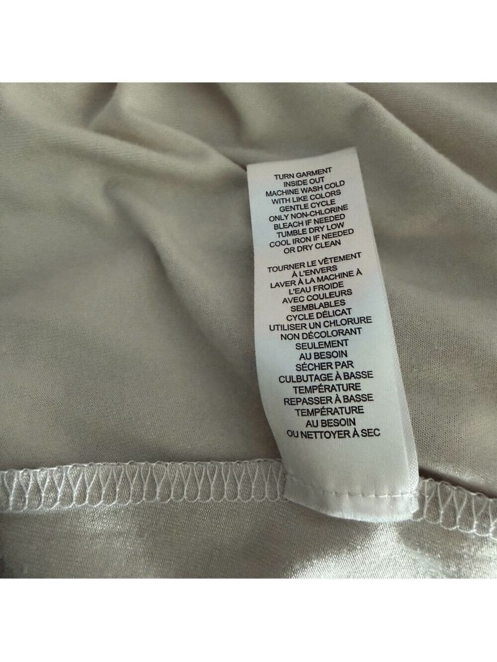 Tahari Beige Long Sleeve Tee Seam Detail Classic Casual Layering Large Boho NWT - Picture 13 of 13